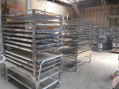 Cart, 57" x 30", Tray, S/st, Portable, 12 Trays, (2) #C739949