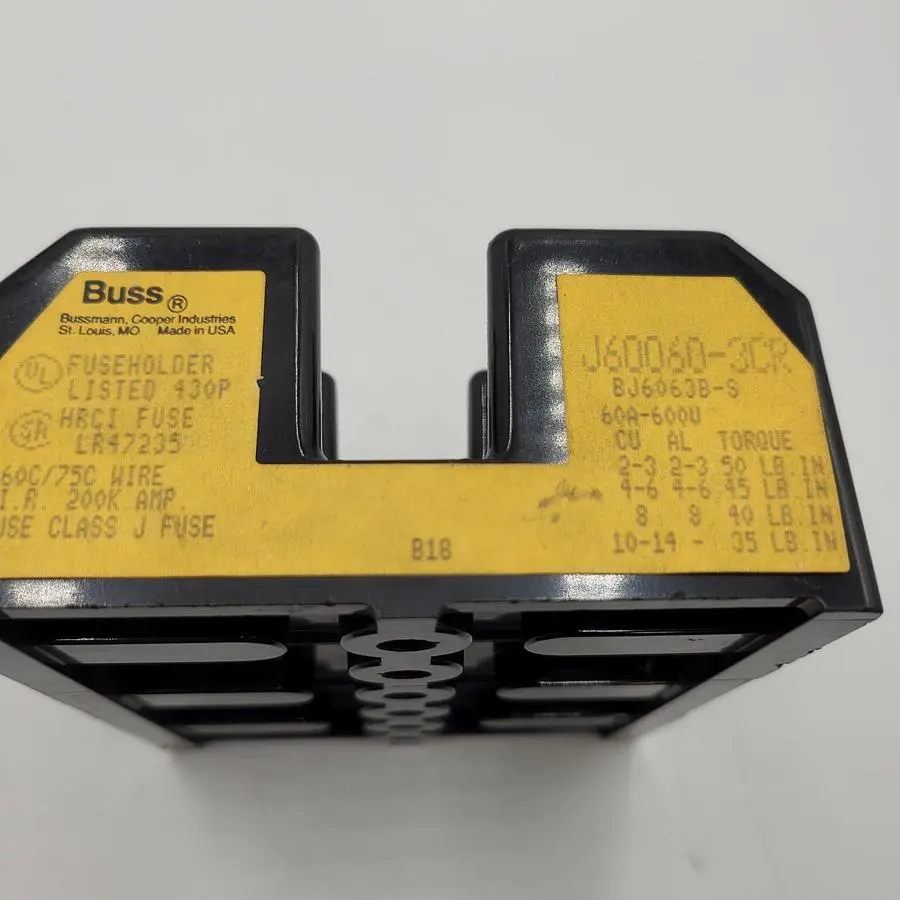 Used BUSSMAN BUSSMAN FUSEHOLDER J60060-3CR Misc Electrical & Power Parts | ND Industrial Surplus #1218973
