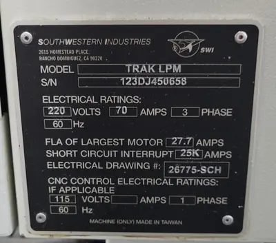 Used 2012 SWI TRAK LPM Vertical Machining Centers Kentucky US | Aucto #1315693