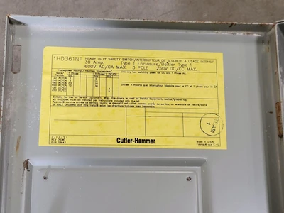 30A Non-Fused Heavy Duty Safety Switch 1HD361NF