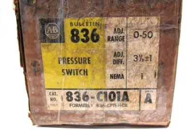 NEW ALLEN BRADLEY 836-C101A PRESSURE SWITCH SER.A 836C101A