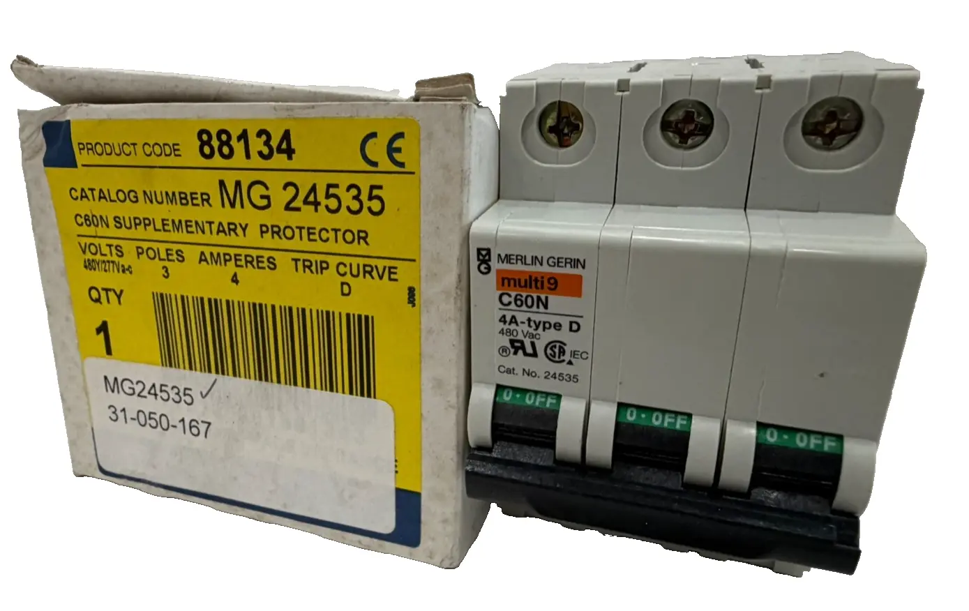 NEW SQUARE D MERLIN GERIN MG24535 SUPPLEMENTARY PROTECTOR 4A