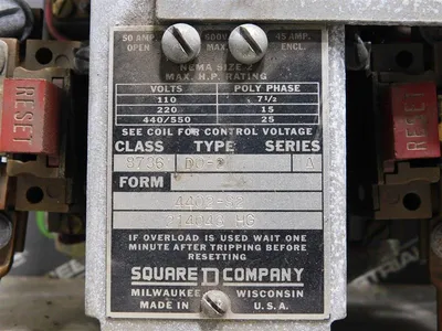 Square D 8736 D0-2 Overload Relay Series A  Form 4402-S2 214043 HG Used