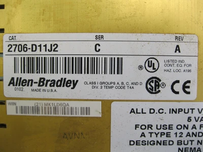 USED Allen-Bradley 2706-D11J2