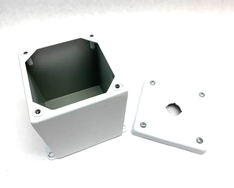 Used Hoffman Extra Deep Push Button Enclosure White, Back Knockout Electrical Boxes Michigan US | Maverick Industrial Sales #1391336