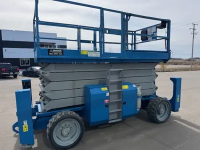 Used 2012 GENIE GS-5390RT ROUGH TERRAIN SCISSOR LIFT Scissor Lifters Alberta CA | Adcock Equipment #1418050