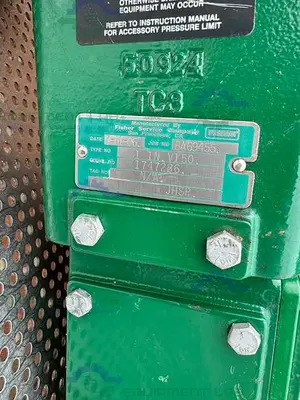 Used FISHER CONTROLS V150 STAINLESS STEEL 1" AIR OPERATED / PNEUMATIC VEE-BALL VALVE Valves/Fittings California US | Equipment Lab #485730