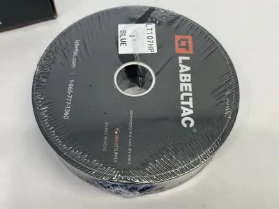 USED LABELTAC PRO MODEL HIGH PERF. 10 YEAR VINYL LABEL, 1" X 150'/ROLL, BLUE