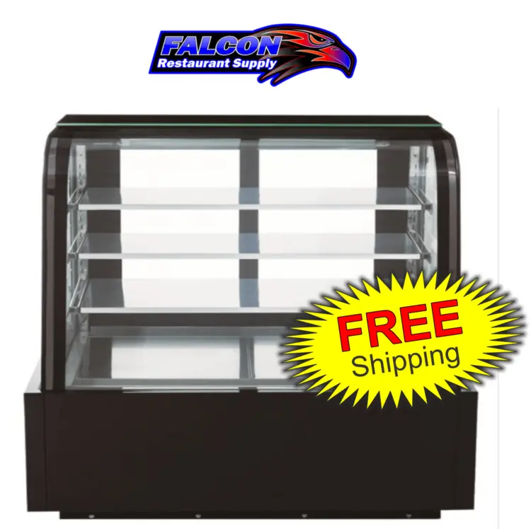 New | in-Stock Dukers New Dukers DDM60R-CB Curved Glass 60" Cake Showcase Display Refrigerators Illinois US | Falcon Restaurant Supply #1376330