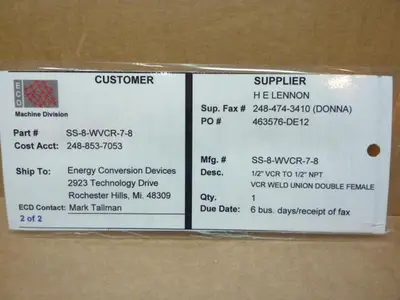 NEW SWAGELOK SS-8-WVCR-7-8
