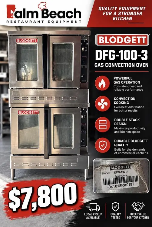 Used 2015 BLODGETT DFG-100-3 Ovens Ohio US | Palm Beach Restaurant Equipment, LLC #1539561