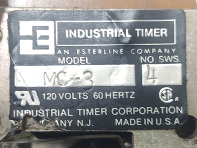 USED INDUSTRIAL TIMER DOES NOT APPLY