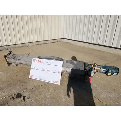 Used Stainless Steel Continuous Ribbon Mixer 10" Diameter x 8 ft Length