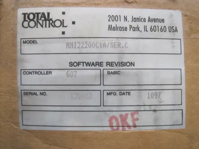 NEW TOTAL CONTROL CRT INTERFACE CRTXXXXXM1A SCREEN