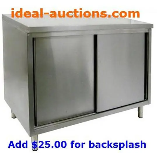 30" x 36" Stainless Steel Work Table Cabinet - With or without Backsplash