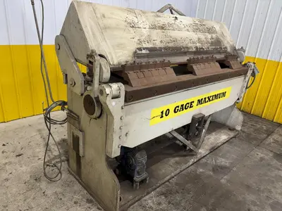 8' X 10 GAUGE CHICAGO DREIS & KRUMP MODEL #8135-6 POWERED BOX & PAN FINGER BRAKE: STOCK #23777
