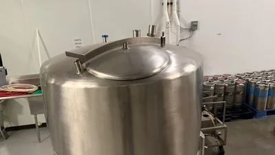 200 Gallon Stainless Steel Brite Tank: Approx. 50" Dia. x 80" H