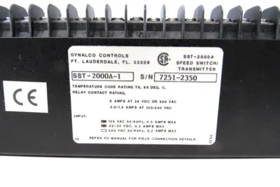 NEW DYNALCO CONTROLS SST2000A-1 SPEED SWITCH SST2000A1