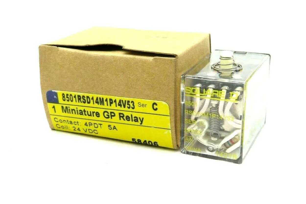 NEW SQUARE D 8501RSD14M1P14V53 MINATURE GP RELAY SERIES C