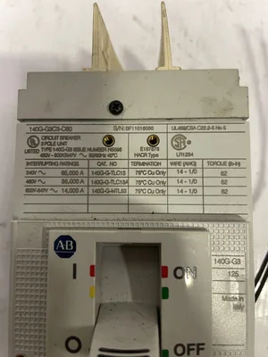 Allen-Bradley 140G-G3C3-C60 3 Pole 35A Instantaneous Trip Circuit Breaker