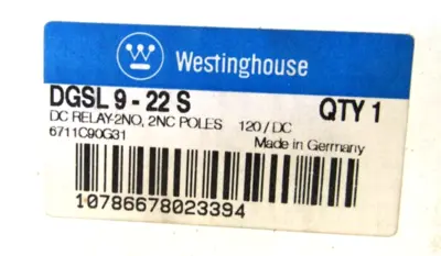 NEW WESTINGHOUSE DGSL9-22 RELAY DGSL922