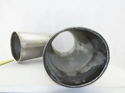 9" Stainless Steel Ductwork Reduced To 6" Branch Wye Fitting Rolled Ends