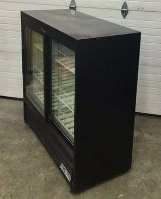 167-0235 True GDM-41SL-48-HC-LD Two Section Glass Door Self Contained Cooler