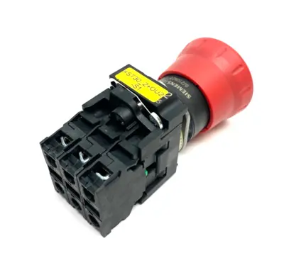 USED SIEMENS EMERGENCY STOP PUSHBUTTON, 3-CONTACTS 1X NO, 2X NC