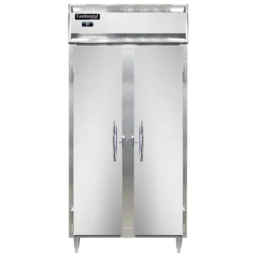 Continental D2RSEN 36 1/4" Two Section Reach In Refrigerator, (2) Left/right Hinge Solid Doors, Top Compressor, 115v