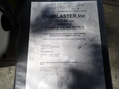Used 2011 CHIPBLASTER GV280 High Pressure Coolant Systems Ohio US | HGR 24 #777314