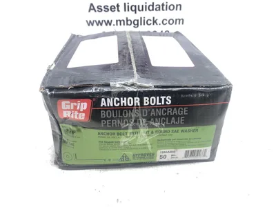 Grip Rite 128GAB50 HDG Anchor Bolts w/ NT & Washer ½ x 8” Galvanized