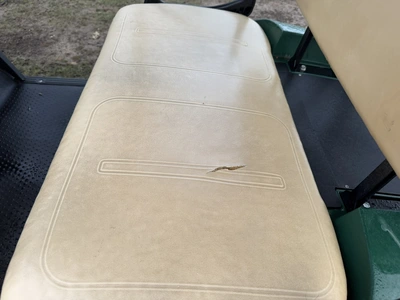 (1) 2015 E-Z-Go golf cart with a Kawasaki gas engine, includes canopy, ball cover, club cover, fold-...