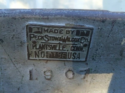 PECK STOW & WILCOX 36" Vintage Shear Cast Iron Antique Machine Legs Steam Punk