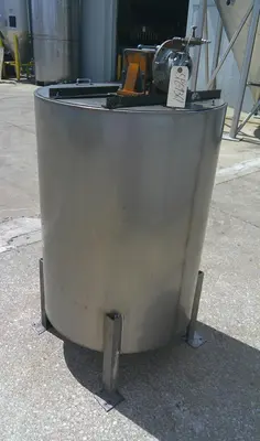 SPC9361  Tank 120 gallon vertical tank, Stainless Steel, pneumatic agitator, flat