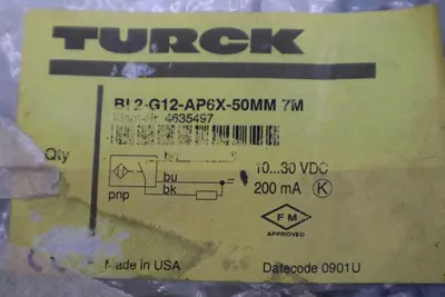 NEW TURCK BI-2-G12-AP6X-50MM-7M PROXIMITY SENSOR BI2G12AP6X50MM7M STK H1674