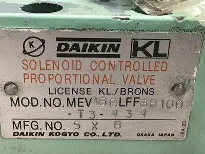 Used DAIKIN MEV16BLFF6B100-T3-434 Valves/Fittings Michigan US | Ideal Machinery #1304241