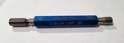 3/8-24 UNF-3B BALAX GO & NO GO Thread Plug Gage GO P.D. .3479 & NOGO PD .3516