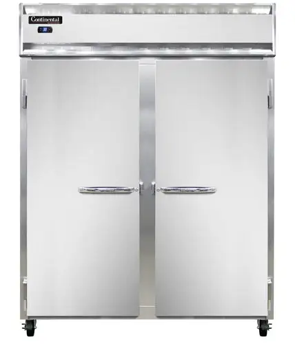 Continental 2RENSA 57" Two Section Reach In Refrigerator, (2) Left/right Hinge Solid Doors, 115v