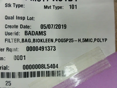 (20) Filtration Unlimited BIOKLEEN Filter Bags - 8L5405, POG5, P2S-H