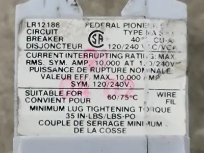 Used FEDERAL PIONEER NA115 Switchgears British Columbia CA | Lenmark #239794