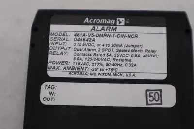 ACROMAG 461A-V5-DMRN-DIN-NCR ALARM NEW UNIT STOCK G885A