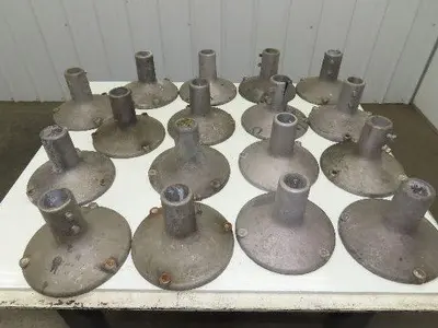 10" Cast Aluminum Pedestal Base Round Pipe Conveyor Leg Stand Adj Height