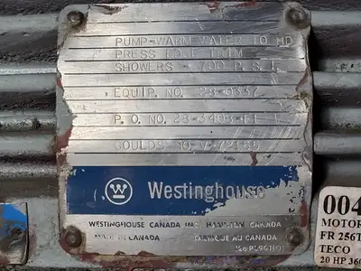 20 hp, 575 volts, 3500 rpm, 256TC Electric Motor