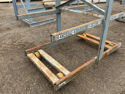 Metal Two Sided Cantilever Rack, on wheels so it can roll sideways, welded together, arms stick out ...