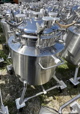 Used Precision Stainless Vertical Stainless Steel Jacketed Tank – With Casters