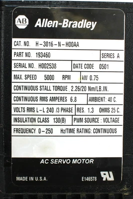 USED ALLEN BRADLEY H-3016-N-H00AA