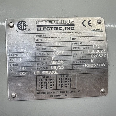 New | in-Stock Sterling Electric DP0054FYA035S Motors (misc) Indiana US | J&J Industrial Supply #1412977