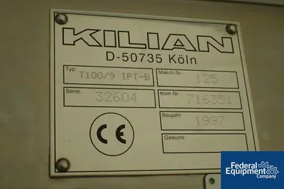 USED Kilian Kilian T100 Tablet Press, 9 Station