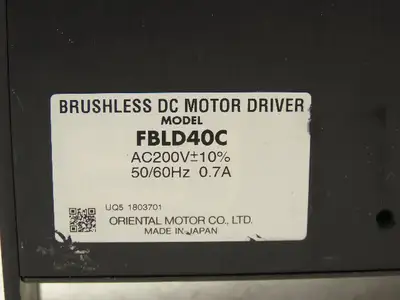 Oriental FBLD40C Brushless DC Motor Driver 200v 50/60hz 0.7A
