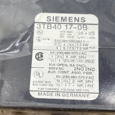 NEW Siemens SIEMENS 3TB40 17-0B
